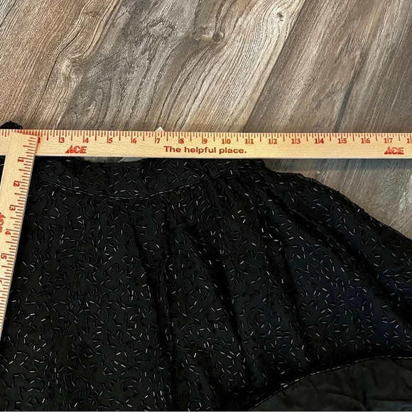 vintage NIGHT VOGUE Black 100% Silk Beaded Mini Swing Skirt Small NWT - Picture 7 of 9